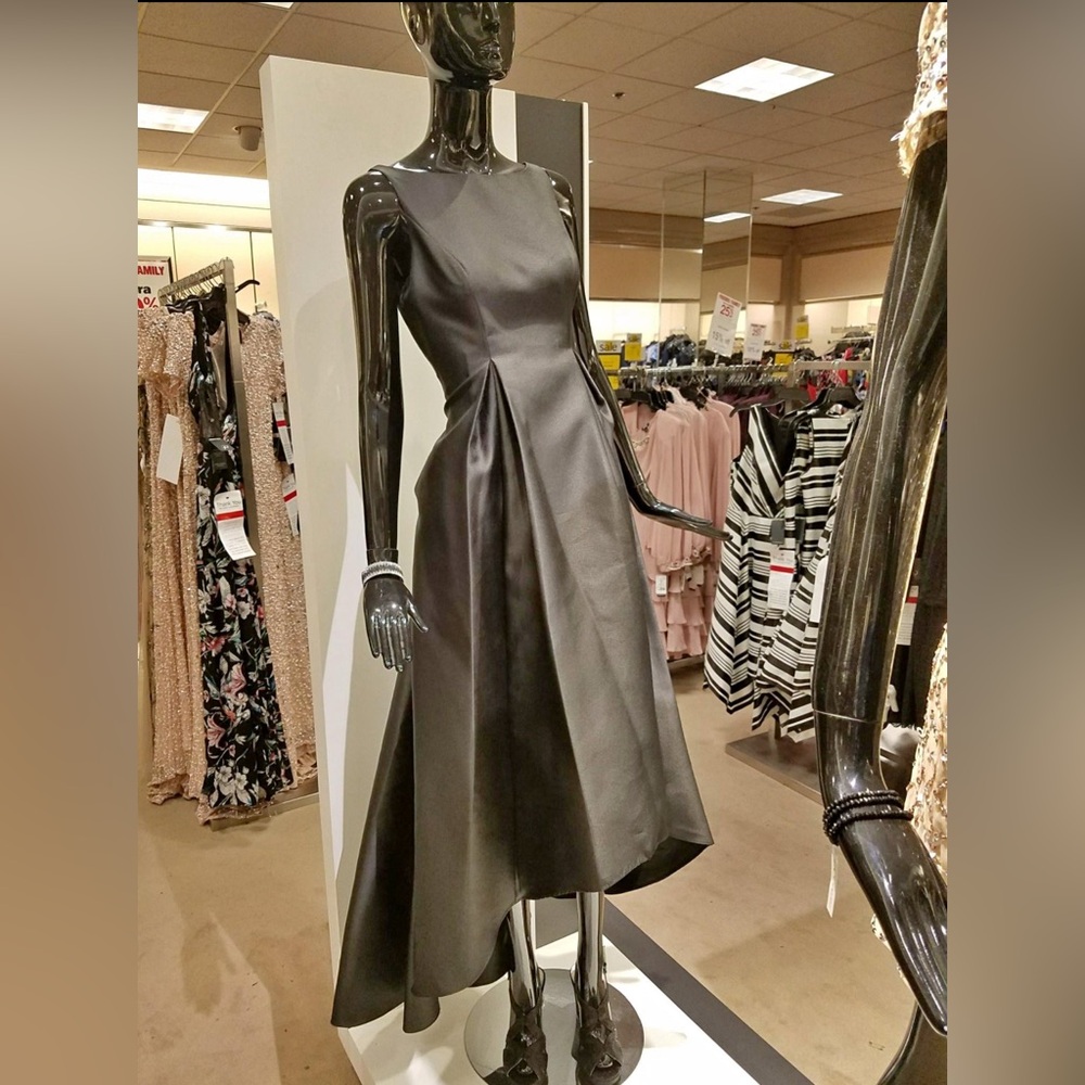 Black silk dress with pockets